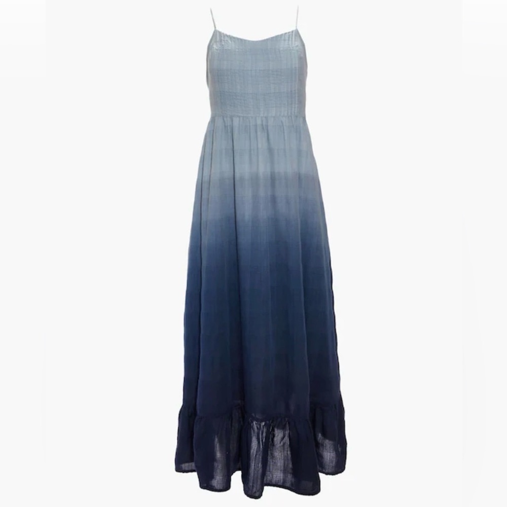 Madewell Dip-Dye Cami Pintuck Ruffle Dress - Dustypool Bengaliindigo